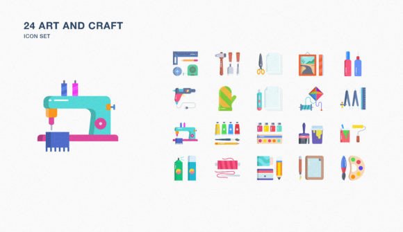 Art and Craft Icon Set for Graphics and Icons