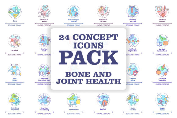 Bone and Joint Health Concept Icons Set Review