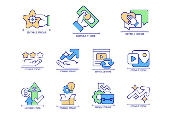 Business Transparency RGB Color Icon Set Graphics