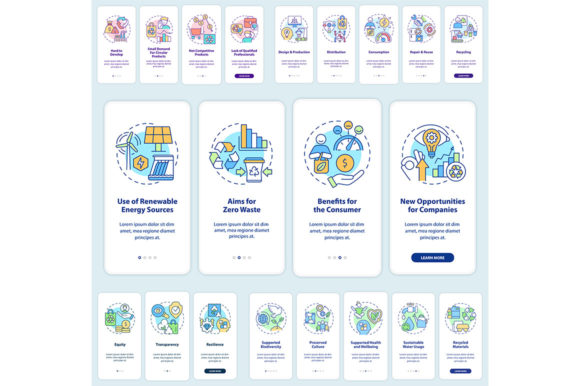 Circular Economy Strategies Mobile Apps Graphics for Graphic Templates