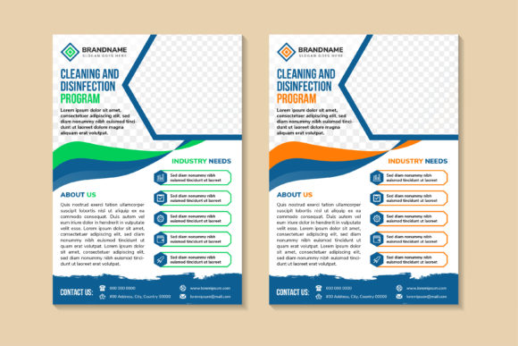 Cleaning Service Program Vertical Flyer Graphics and Print Templates