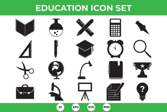 Education Glyph Icon Set: Graphics and Freebies Review