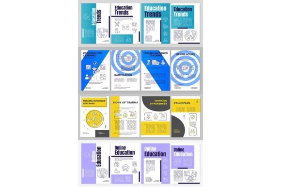 Education Types Brochure Template Set Graphics