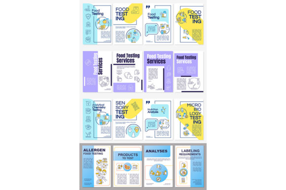 Food Testing Brochure Template Set: Graphics for Graphic Templates