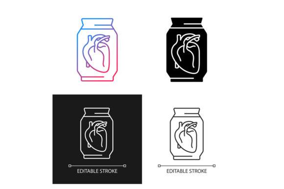 Human Heart Exhibit at Museum Icons Set: Essential Graphics and Icons for Editorial Design