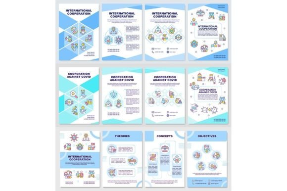 International Cooperation Brochure Set: Professional Graphics and Graphic Templates for Sellers