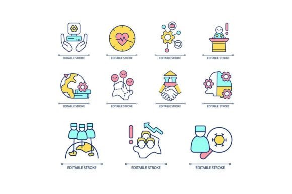 International Cooperation RGB Color Icon Graphics