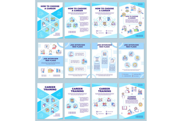 Job Interview Brochure Template Set Graphics