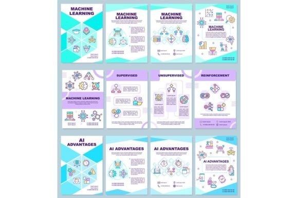 Machine Learning Categories Brochure Set: Graphics and Graphic Templates Review