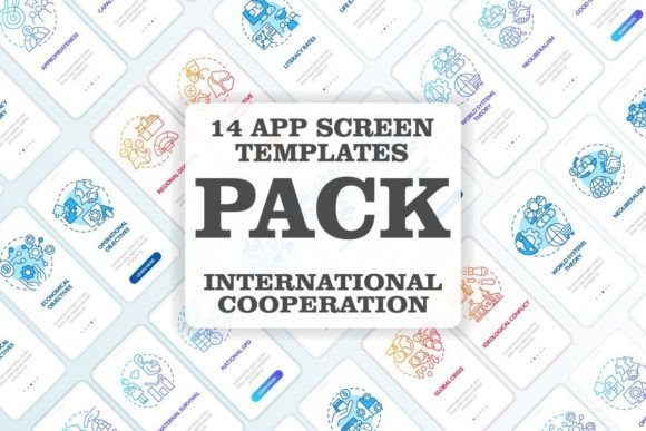 Medical and Business Global Work App Set Graphics
