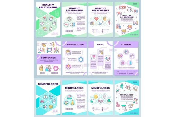 Mindfulness Brochure Template Set: Professional Graphics and Graphic Templates