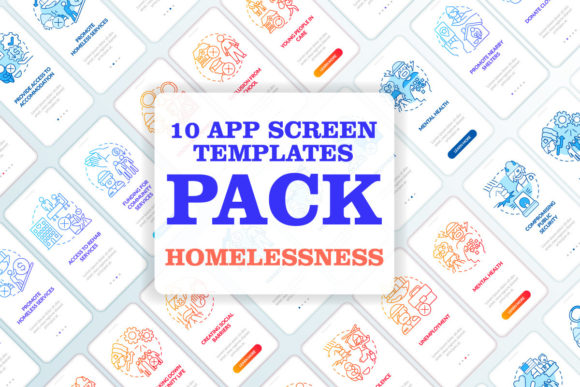 Poverty and Homelessness Issues App Set Graphics & Graphic Templates