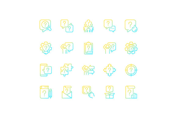 Question Mark Gradient Linear Icons Set: Graphics & Icons Review