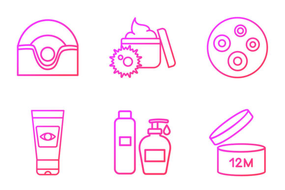 Skin Care Products Gradient Linear Icons for Modern Graphics