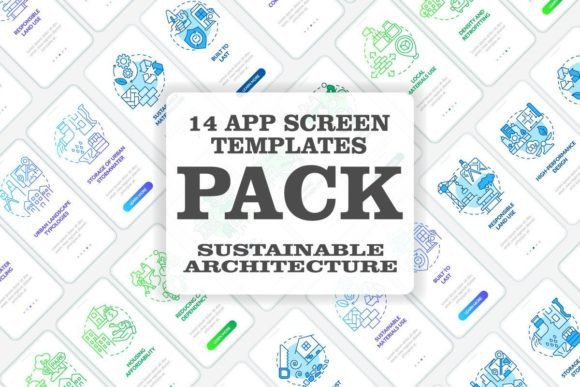 Sustainable Construction Mobile App Set: Graphics and Graphic Templates Review