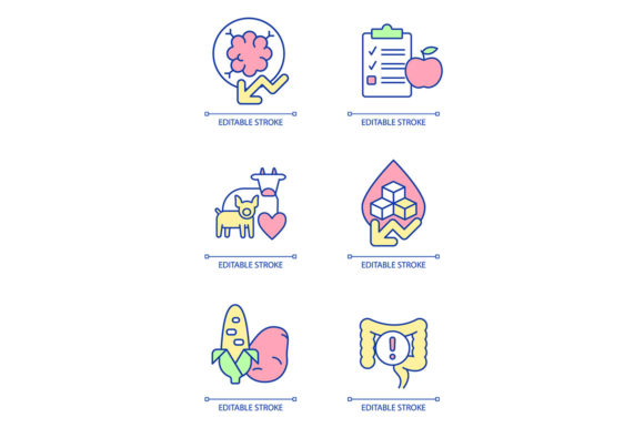 Vegan Lifestyles RGB Color Icon Set: Graphics and Icons for Crafters